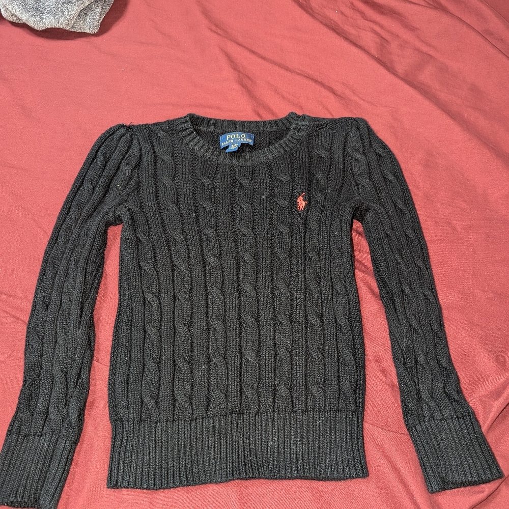Polo by Ralph Lauren Kid's Navy Blue Cable Knit Sweater